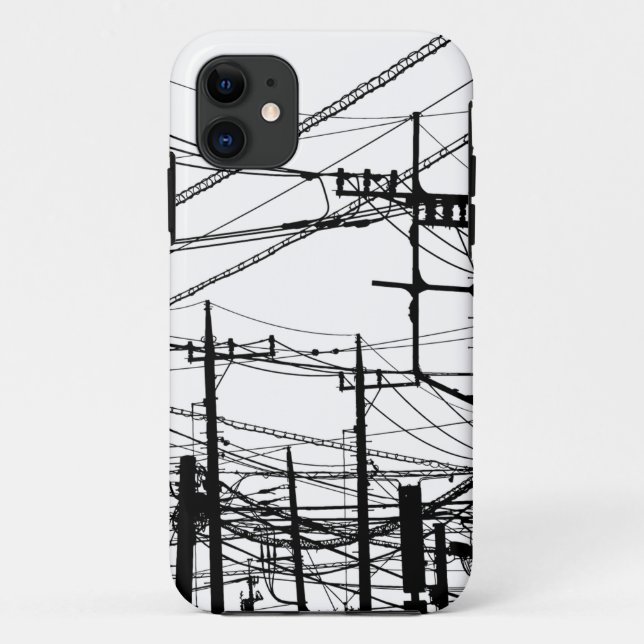 Old Phone and Power Lines Case-Mate iPhone Case (Back)