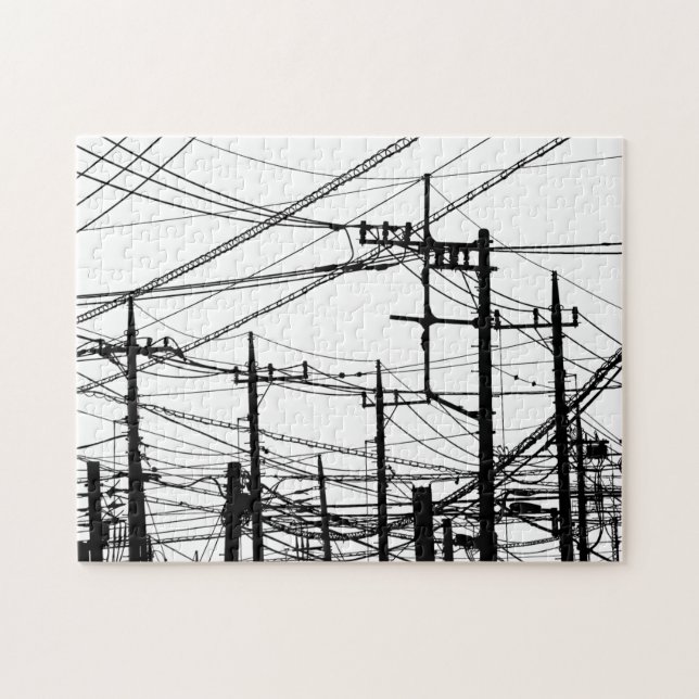 Old Phone and Power Lines Jigsaw Puzzle (Horizontal)