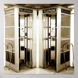 Old Phone Booths Photograph Poster