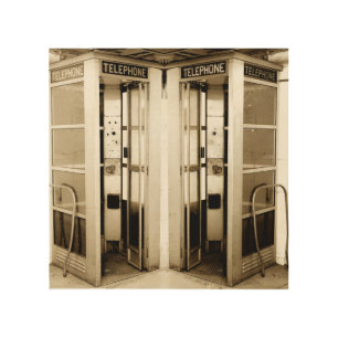 Old Phone Booths Photograph Wood Wall Decor
