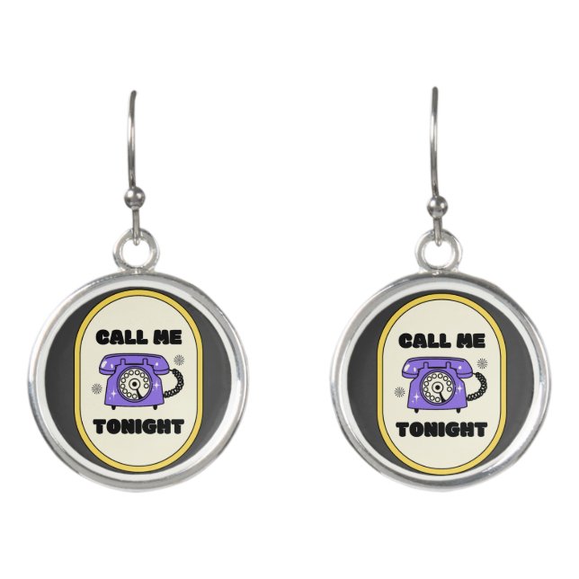 old phone, call me tonight earrings (Front)