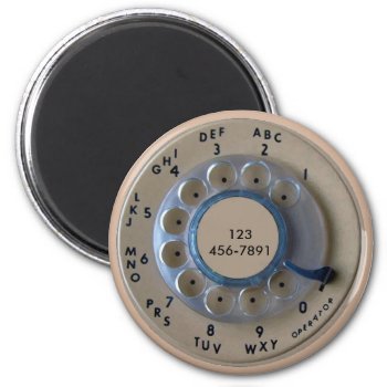 Old Phone Dial  Add Number Magnet by figstreetstudio at Zazzle