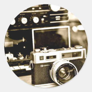 Old Photo Camera Classic Round Sticker