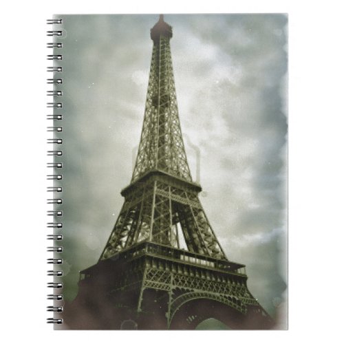 Old Photo Effect Eiffel Tower Paris Notebook