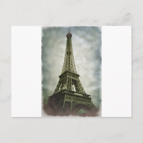 Old Photo Effect Eiffel Tower Paris Postcard