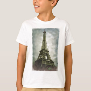 Old Photo Effect Eiffel Tower Paris T-Shirt