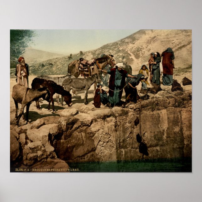 Old photo of Bedouins in the Holy Land Poster (Front)