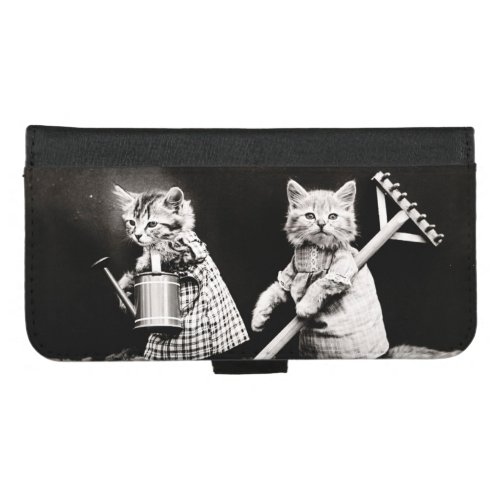 Old photo of gardener cats iPhone 87 plus wallet case