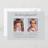 Old Photo Save the Date Postcards - Modern Slate (Front/Back)