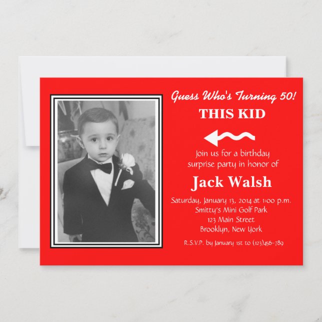 Old Photo Surprise Birthday Party Invitations (Front)