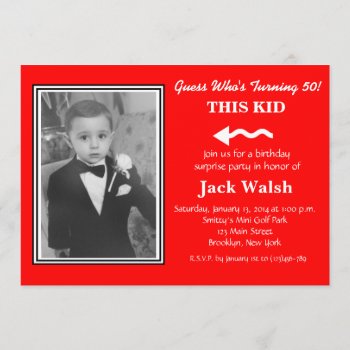 Old Photo Surprise Birthday Party Invitations by PurplePaperInvites at Zazzle