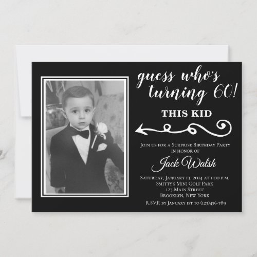 Old Photo Surprise Birthday Party Invitations