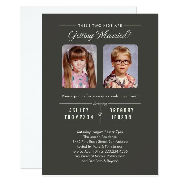 Old Photos Couples Wedding Shower Invitations