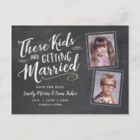 Old Photos Handwritten Script Save the Date Announcement Postcard