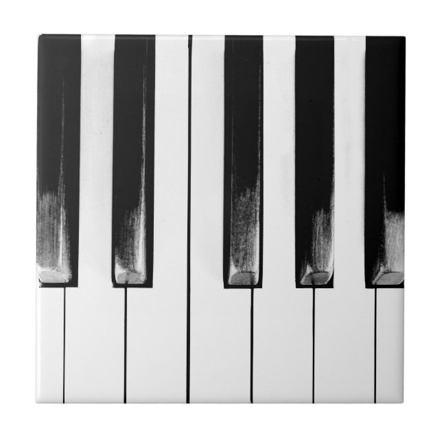 Old Piano Keys Ceramic Tile (Front)