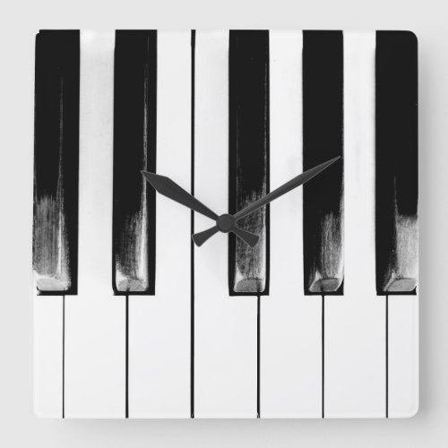 Old Piano Keys Cool Fun Square Wall Clock