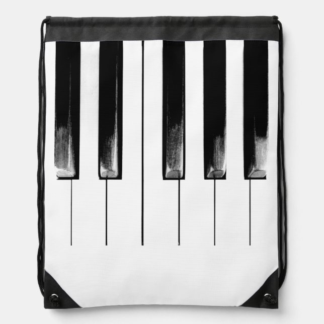 Old Piano Keys Funny Cool Drawstring Bag (Front)