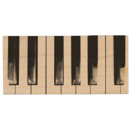 Old Piano Keys Wood Flash Drive