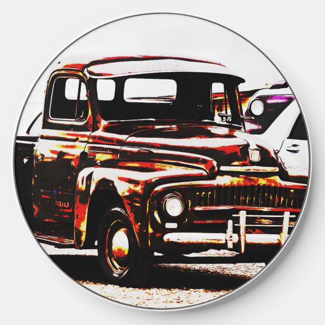 Old Pickup Truck Classic Car Art Charger (Front)
