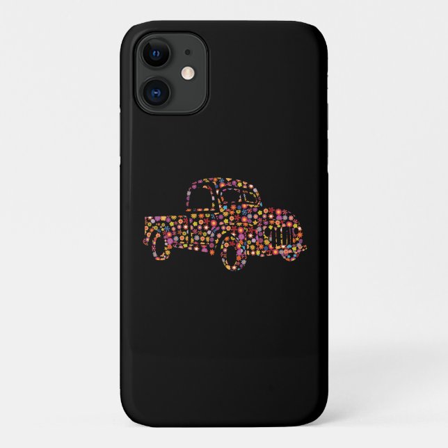 Old Pickup Truck Flower Pattern Case-Mate iPhone Case (Back)