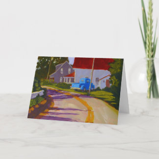 Old Pickup truck & road in Maine greeting card