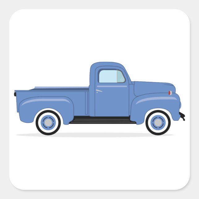 Old Pickup Truck Square Sticker (Front)
