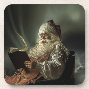 Old picture of Santa Claus magic of the holidays Beverage Coaster