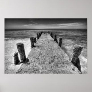 Old Pier Black and White Photograph Poster