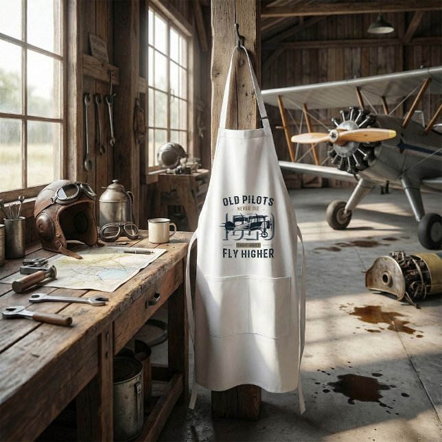 Old Pilots Never Die Biplane Flying Quote Adult Apron (Creator Uploaded)