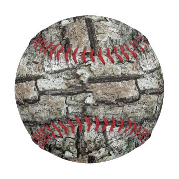Old Pine Bark Baseball by KreaturFlora at Zazzle