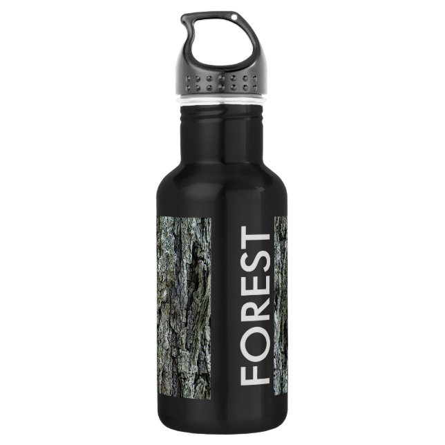 Old Pine Bark Forest Water Bottle (Back)
