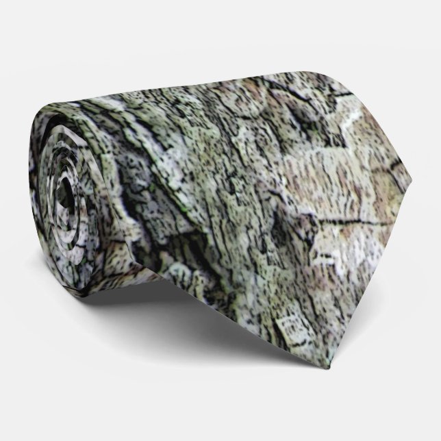 Old Pine Bark Nature Neck Tie (Rolled)