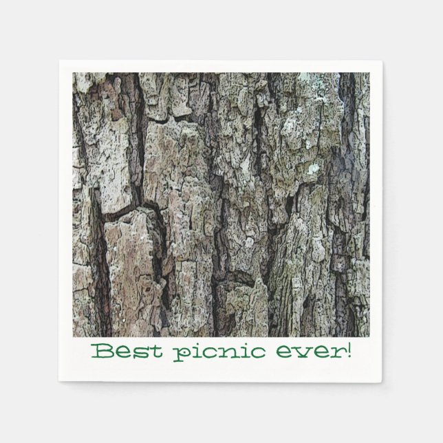 Old Pine Bark Picnic Paper Napkins (Front)