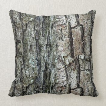 Old Pine Bark Rustic Wooden Throw Pillow by KreaturFlora at Zazzle