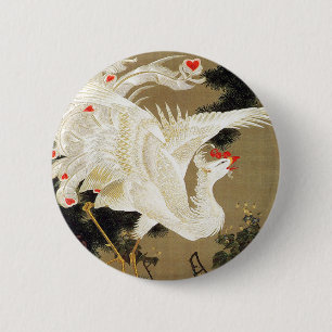 Old Pine Tree and White Phoenix by Ito Jakuchu Button