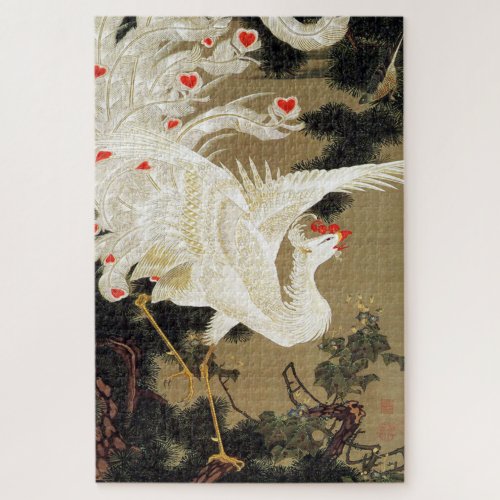 Old Pine Tree and White Phoenix by Ito Jakuchu Jigsaw Puzzle