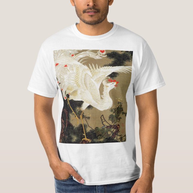 Old Pine Tree and White Phoenix by Ito Jakuchu T-Shirt (Front)