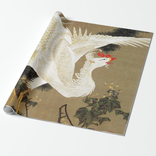 Old Pine Tree and White Phoenix by Ito Jakuchu Wrapping Paper