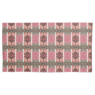 Old pink, white and grey wall small pattern pillow case
