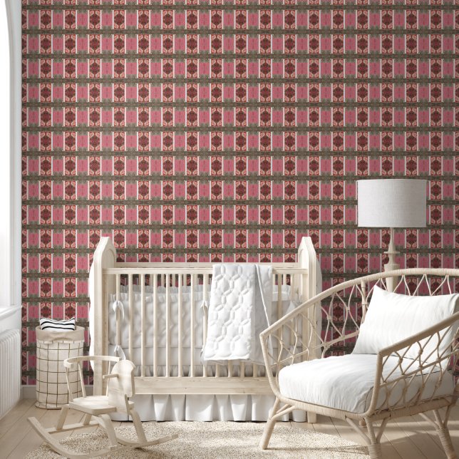 Old pink, white and grey wall tiny wallpaper  (Kids)