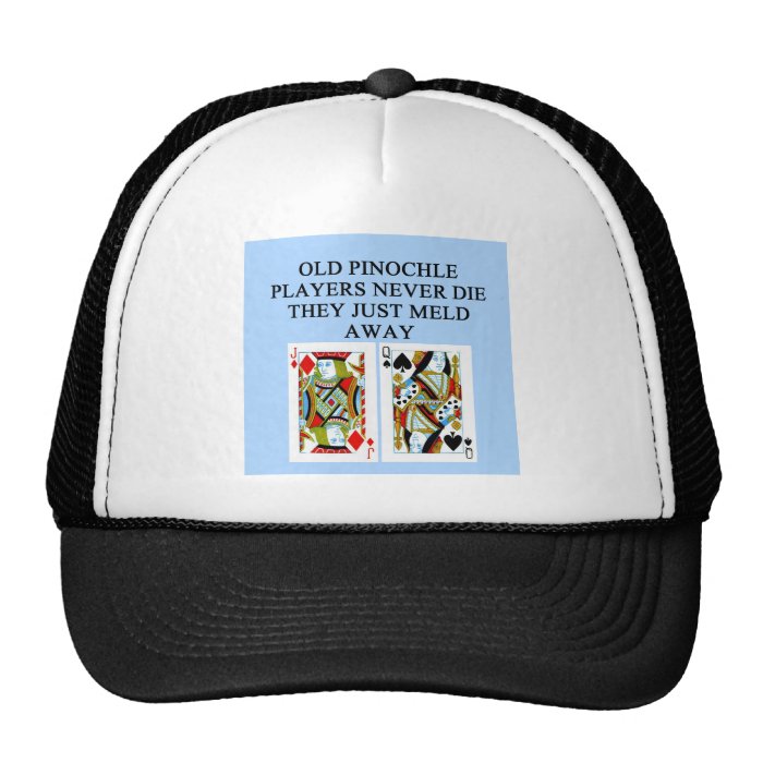 old pinochle player mesh hat