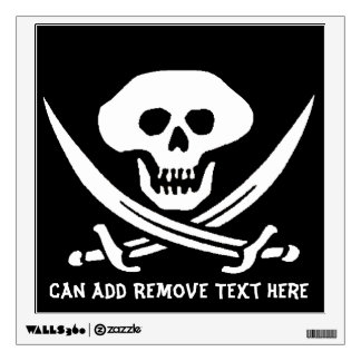Old Pirate Jolly Roger Flag Wall Sticker