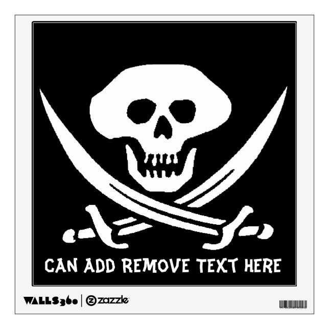 Old Pirate Jolly Roger Flag Wall Sticker (Front)