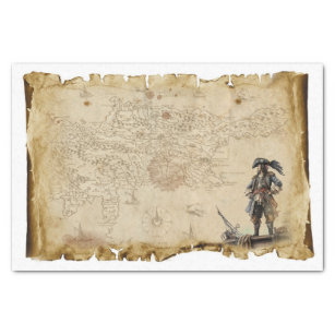 Old Pirate Map Pirate of the Caribbean Decoupage Tissue Paper