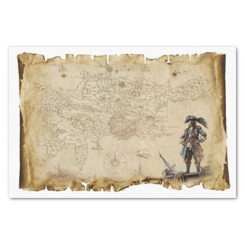 Old Pirate Map Pirate of the Caribbean Decoupage Tissue Paper