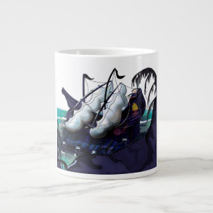 Old Pirate Sailship Docked Large Coffee Mug