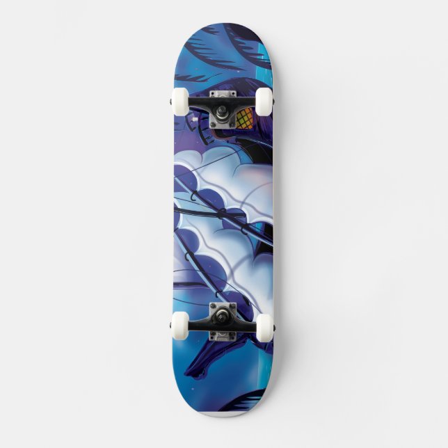 Old Pirate Sailship Docked Skateboard (Front)