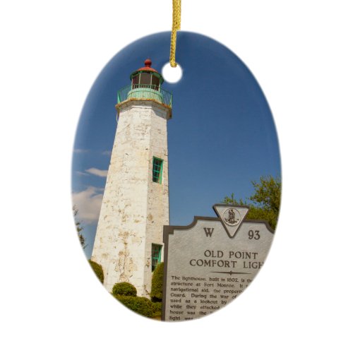 Old Point Comfort Lighthouse Ceramic Ornament