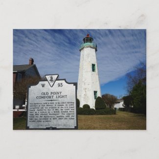 Old Point Comfort Lighthouse - Hampton, Virginia Postcard