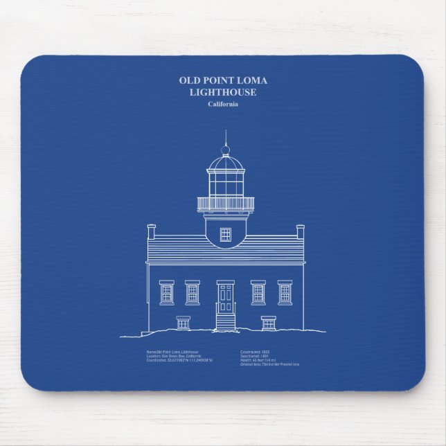 Old Point Loma Lighthouse - California – AD Mouse Pad (Front)